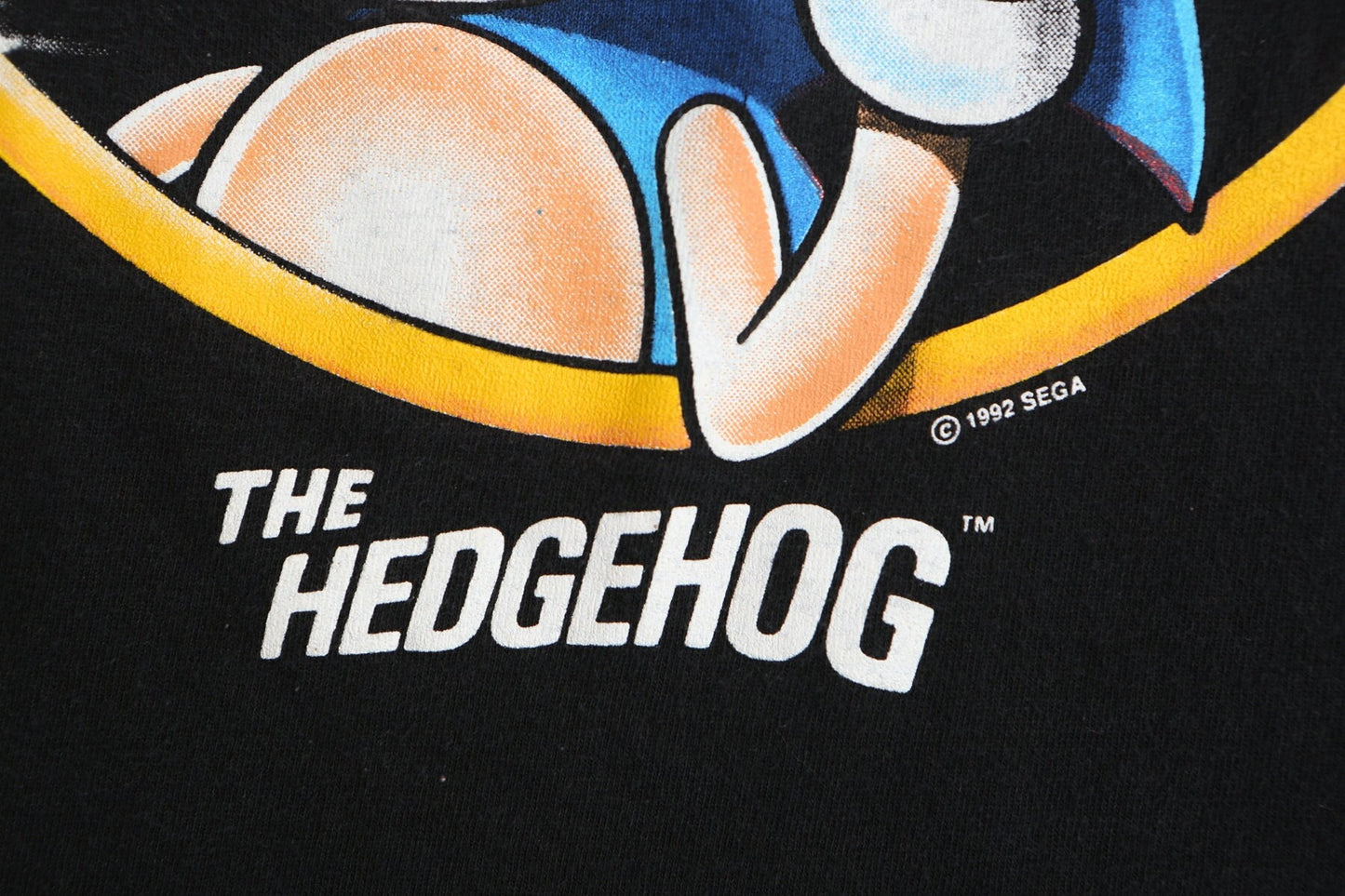 Vintage sonic black sega 1992 the hedgehog shirt 90's t-shirt medium print
