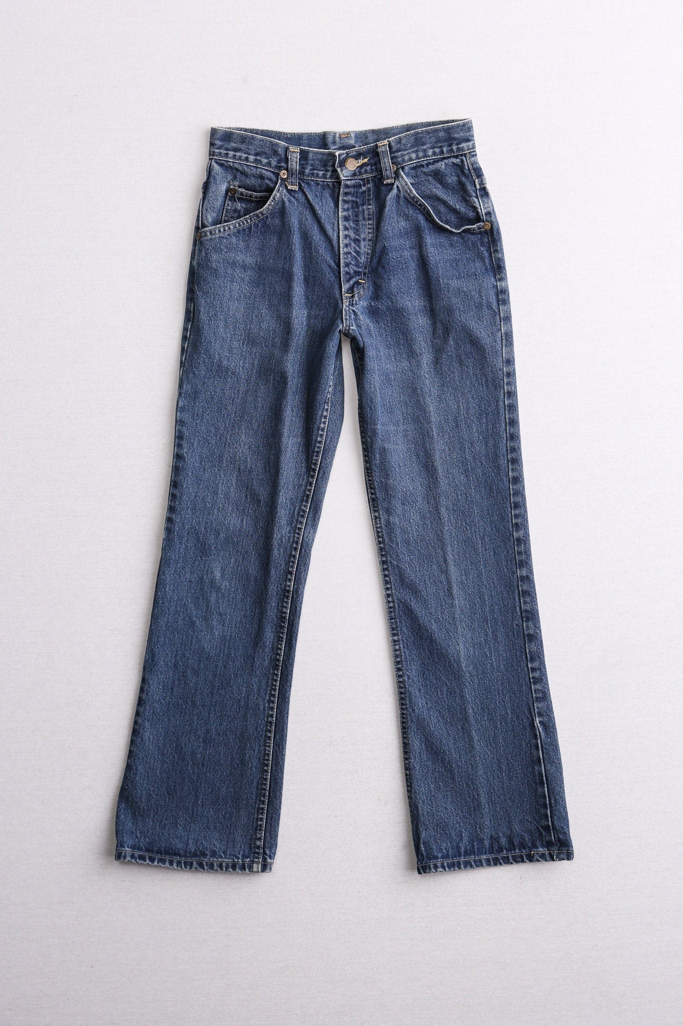 Vintage lee jeans straight cut blue medium wash men denim pants