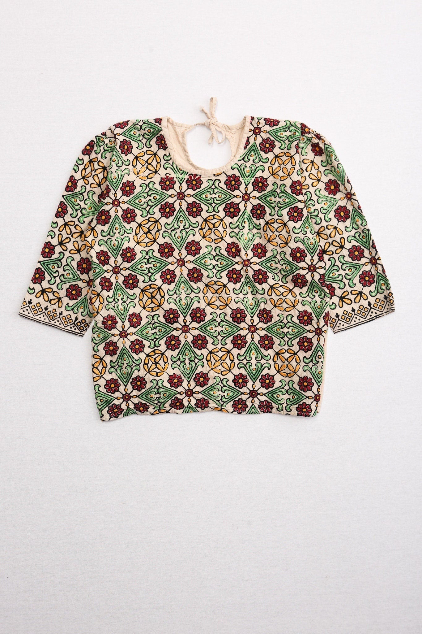 Women ethnic suit skirt blouse block print boho floral hippie