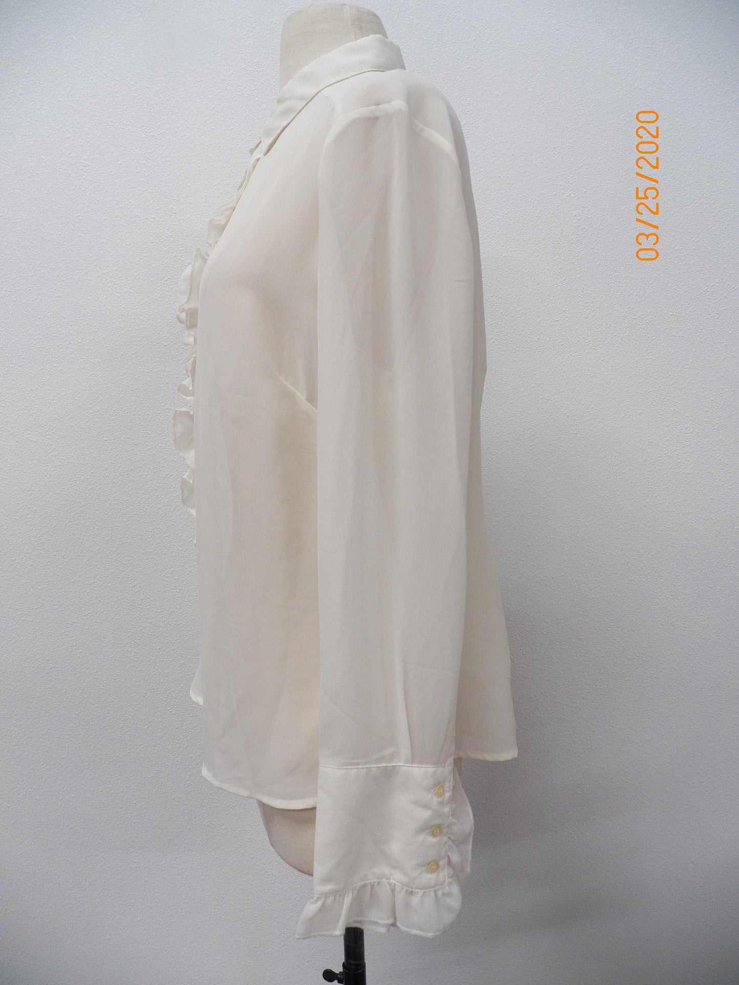 Women white ruffle neck casual 90's top blouse ruffled y2k