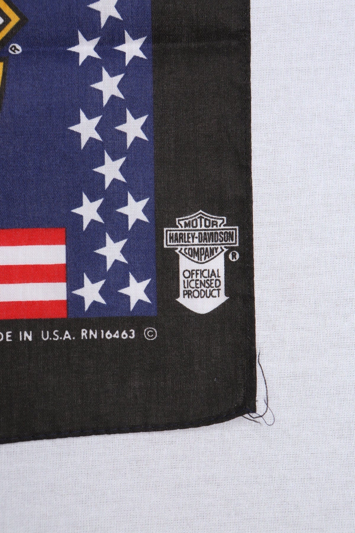 Harley davidson thunder lightning print wheel eagle bandana made in usa vintage biker 90's