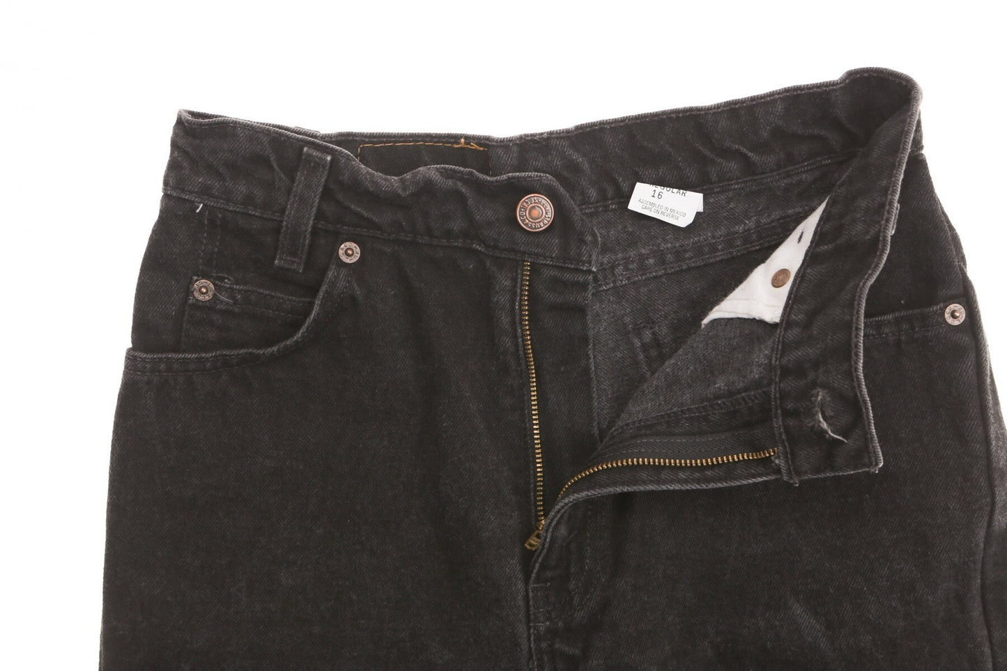 Vintage black high waist levi's jeans denim pants regular fit 16 size 90's y2k