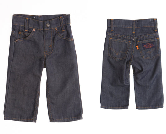 Vintage kids 70's levi's pants blue western orange tab 517 zipper