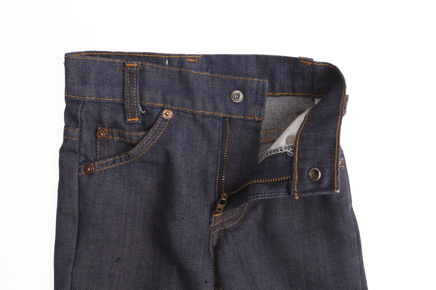 Vintage kids 70's levi's pants blue western orange tab 517 zipper