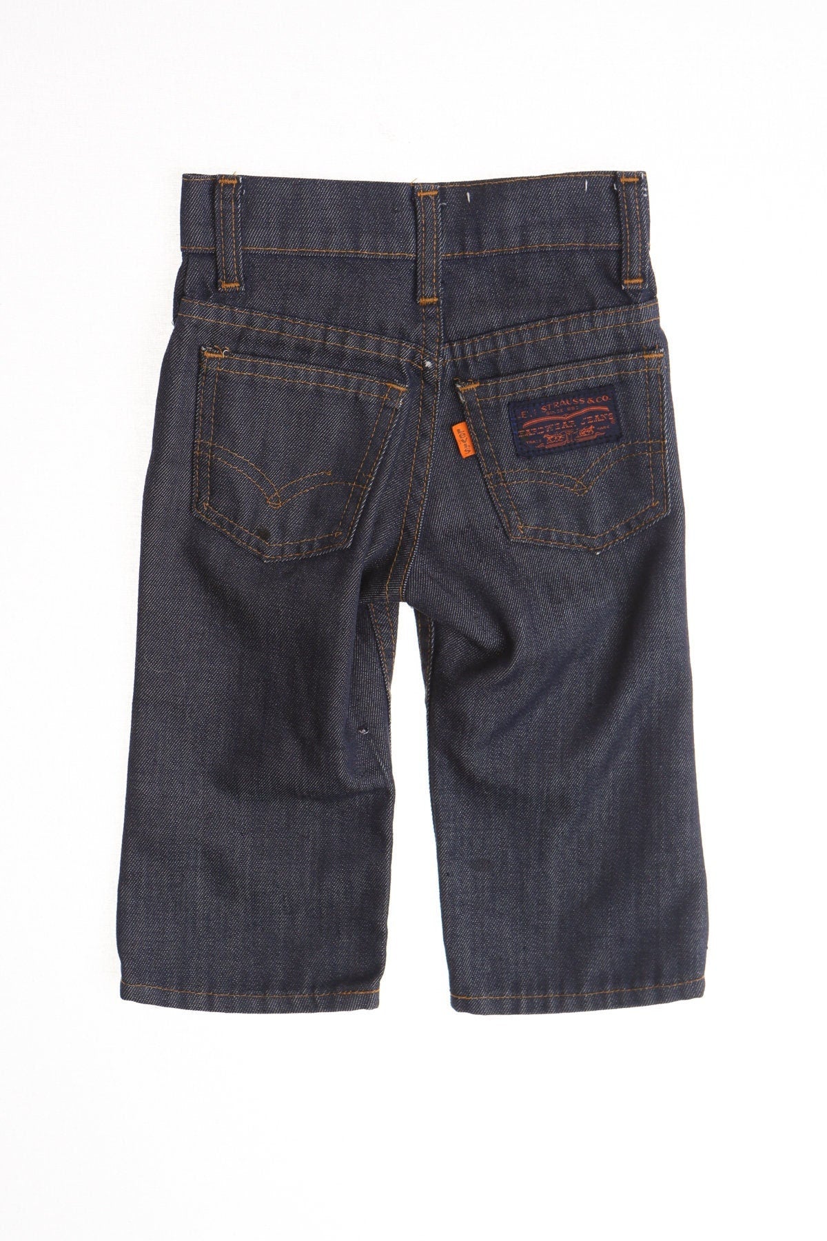 Vintage kids 70's levi's pants blue western orange tab 517 zipper