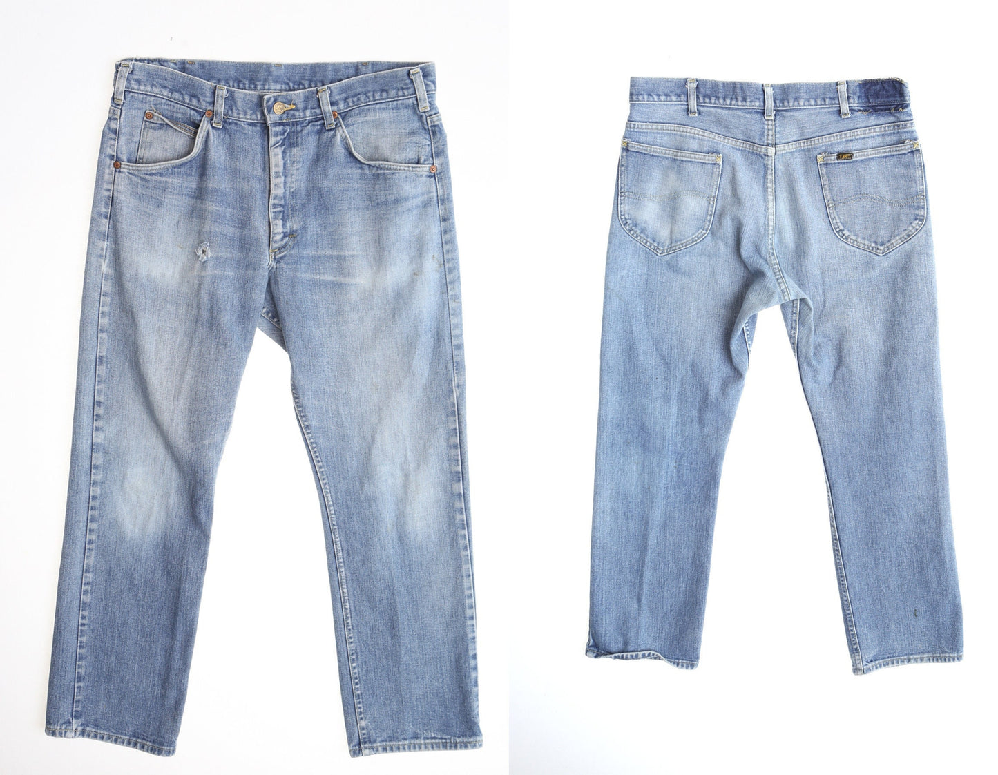 Vintage lee denim pants jeans blue light wash 80's 90's work men