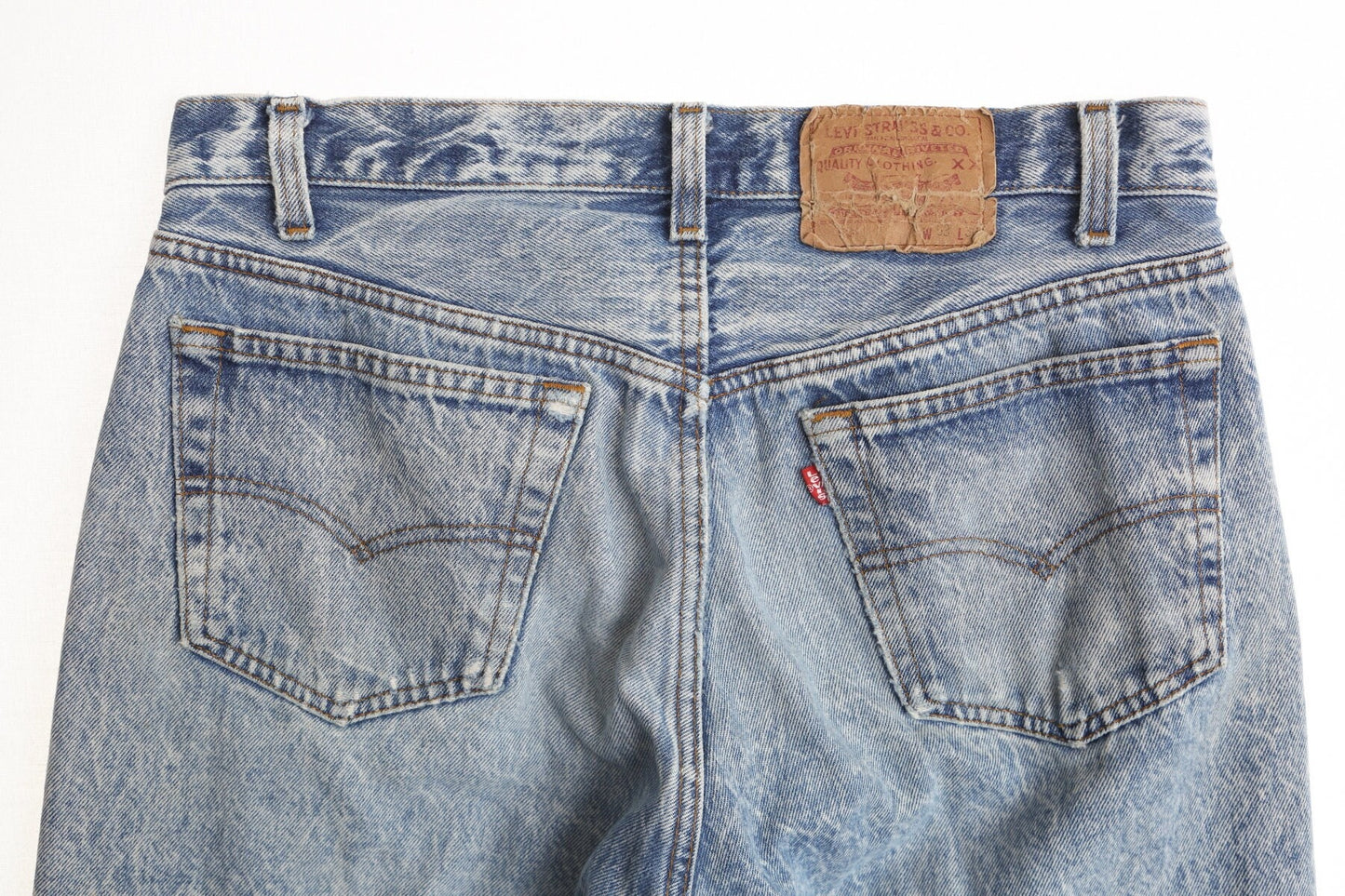 Vintage levi's stonewashed blue jeans denim pants men 90's white high waist distressed