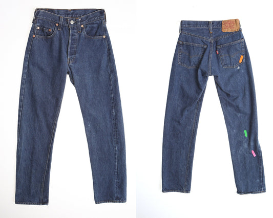 Vintage levi's 501 jeans denim pants medium wash 90's blue high waist men