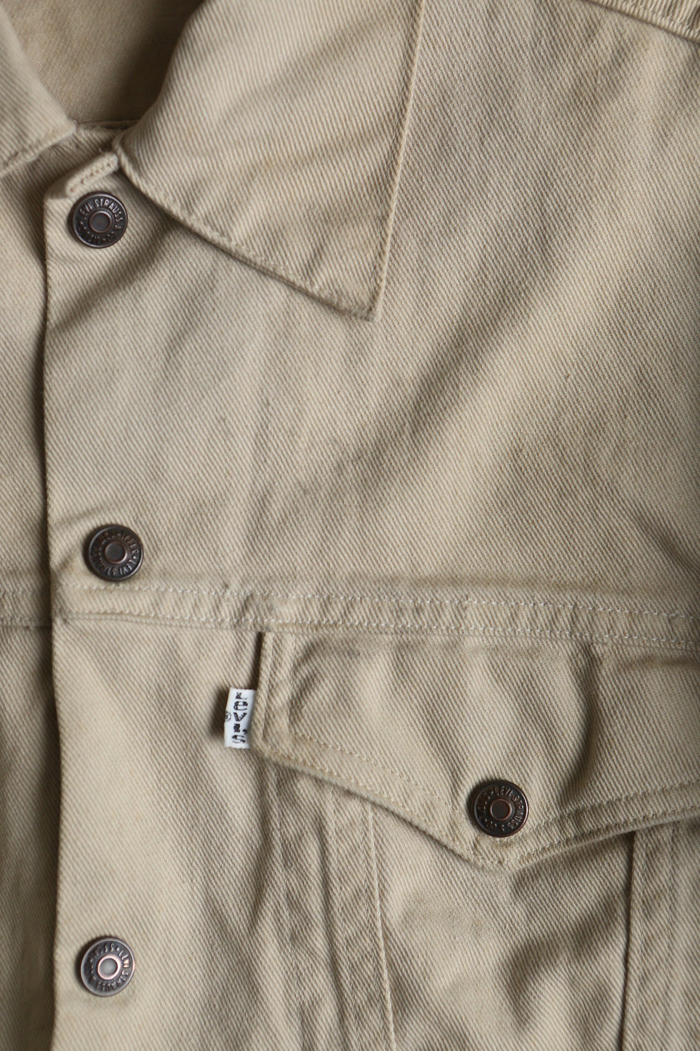 Vintage levi's cotton jacket trucker 70's beige men snap button