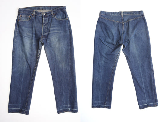 Blue vintage levi's jeans rare defect production made in usa unique sample collectible