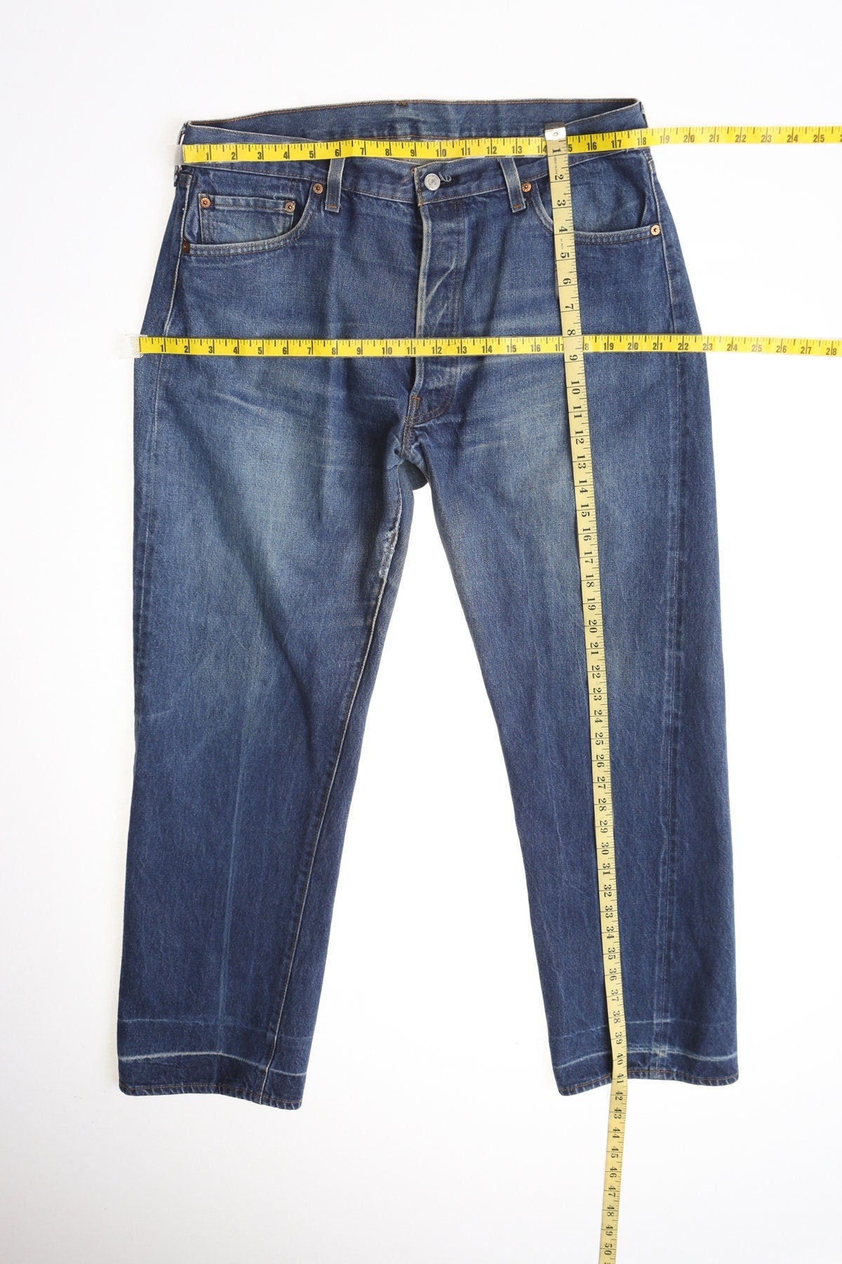 Blue vintage levi's jeans rare defect production made in usa unique sample collectible