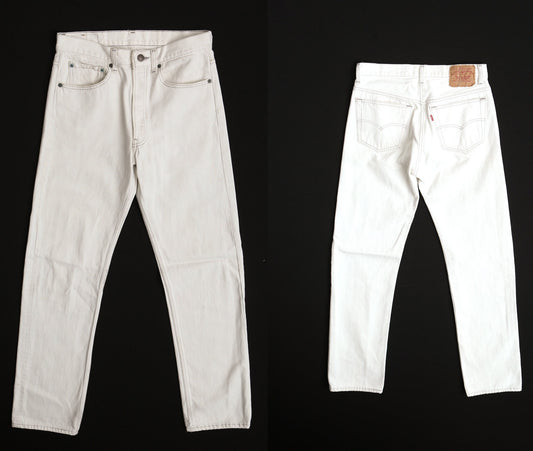Vintage 501 levi's jeans high waist white 90's made in usa western women waist 30 xx