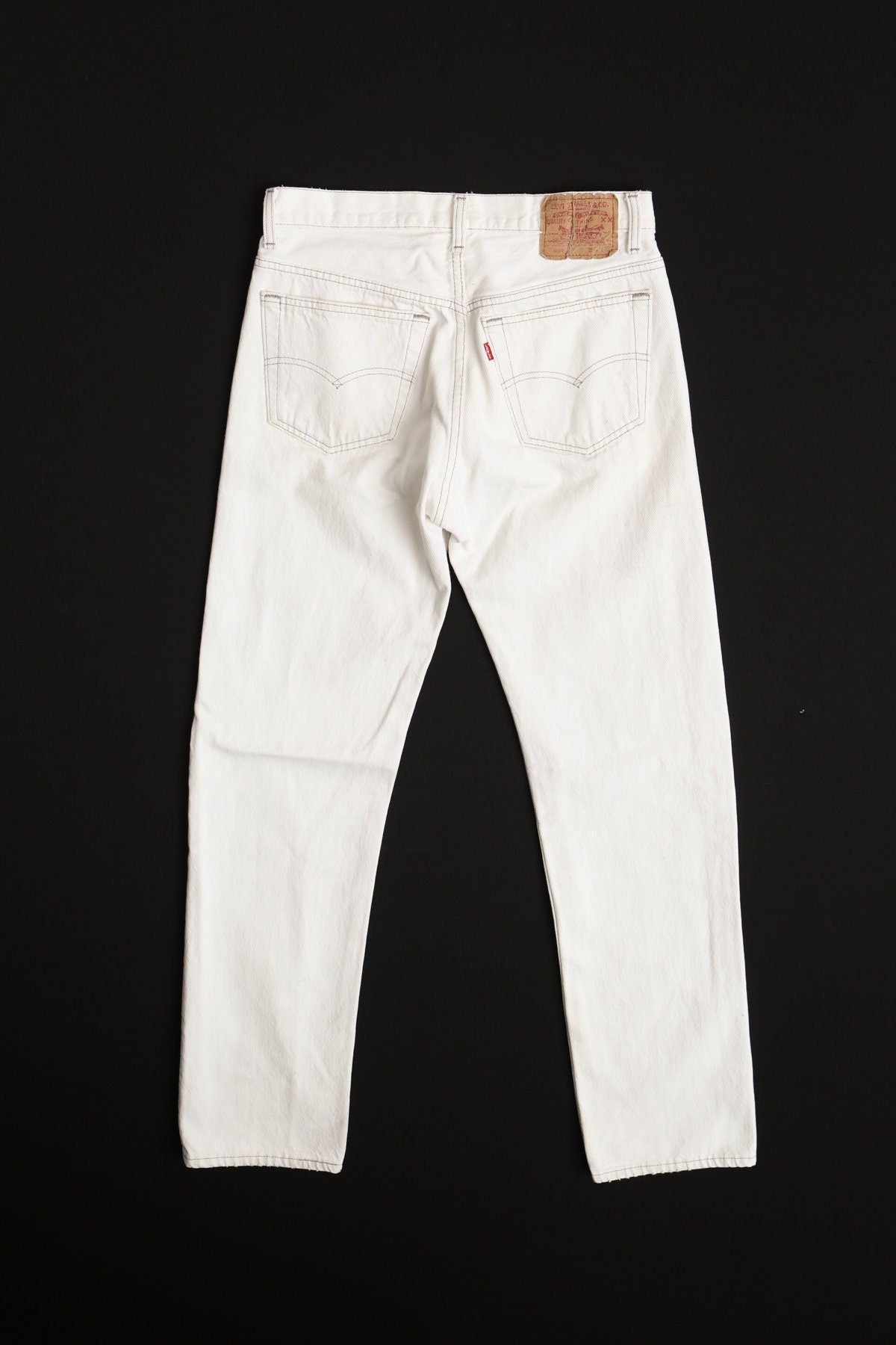 Vintage 501 levi's jeans high waist white 90's made in usa western women waist 30 xx