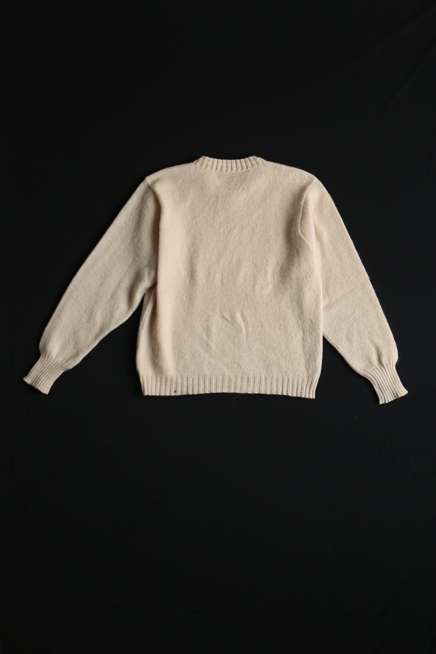 Vintage men sweater mohair 50's 40's beige v neck casual lord jeff l