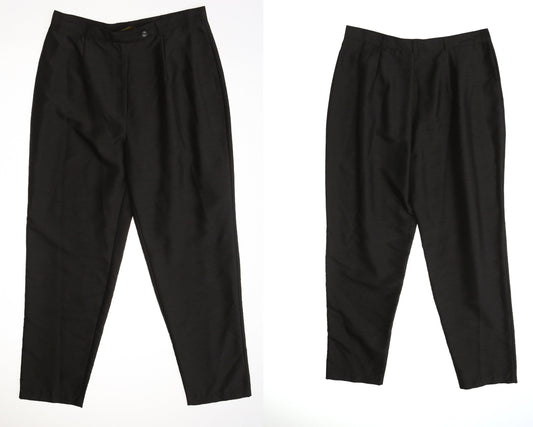 Vintage black women casual pants mergl feran couture 90's y2k high waist