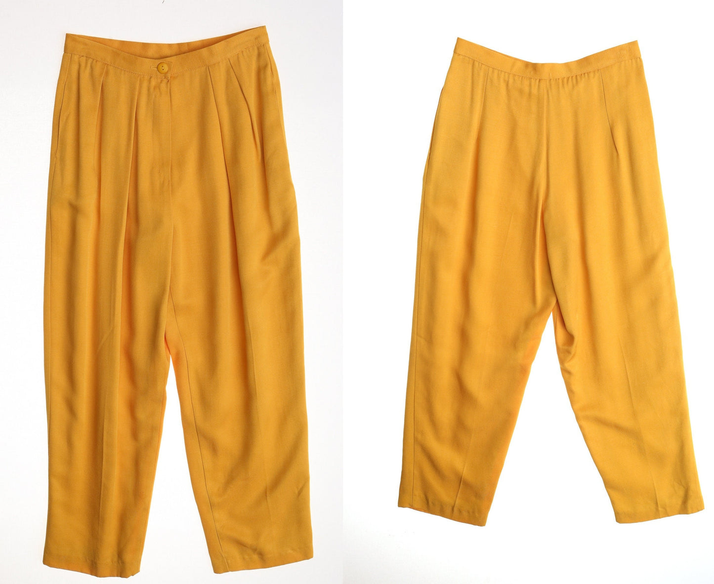 Vintage women casual 90's y2k yellow pants pleated