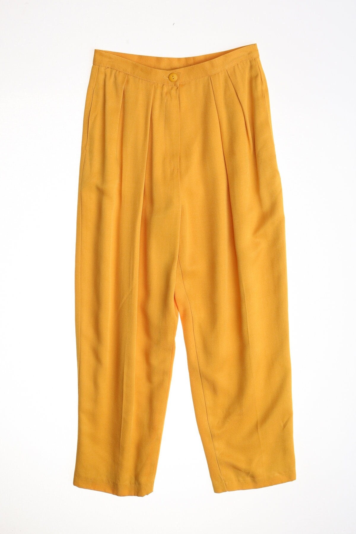 Vintage women casual 90's y2k yellow pants pleated