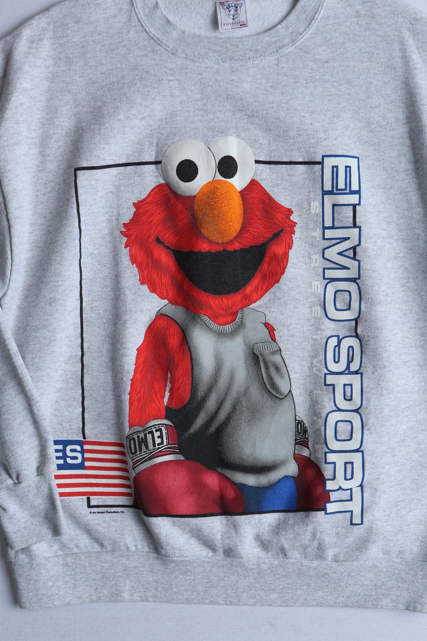 Elmo sport vintage sweatshirt gray street wear 90's