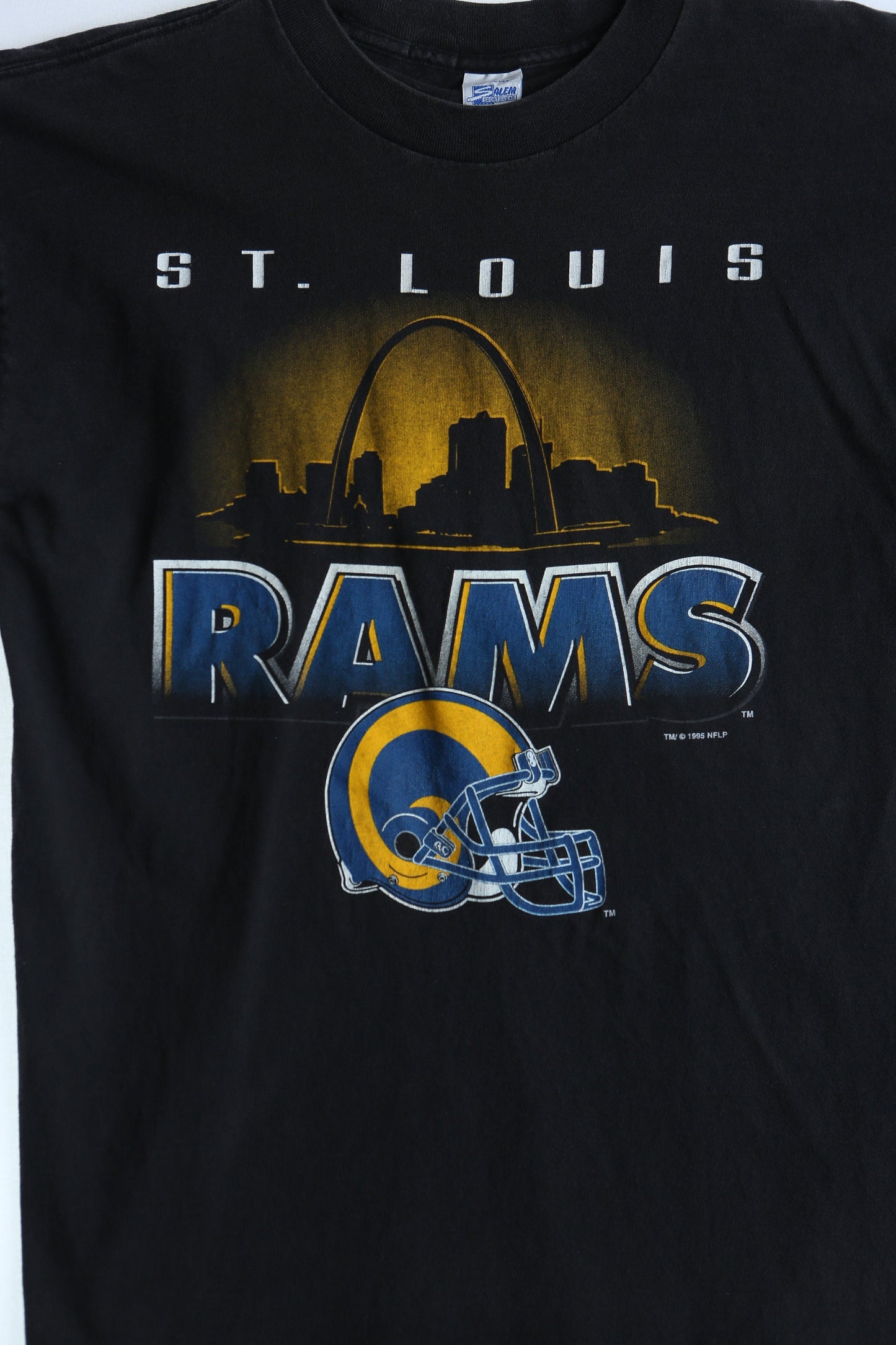 Saint luis rams nfl football vintage t-shirt black salem label made in usa 1995