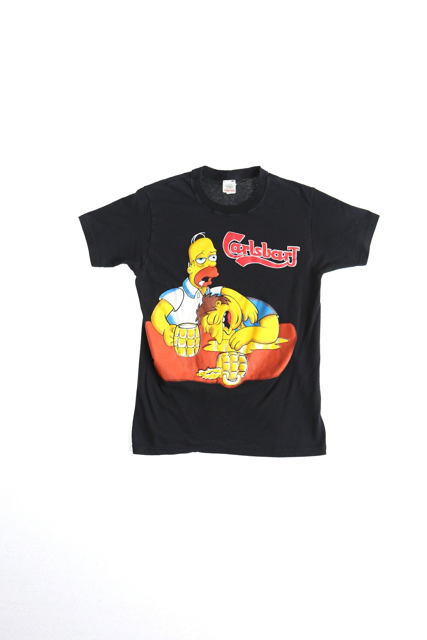 Carlsbart the simpsons vintage t-shirt homer beer moe's bar black cartoon show