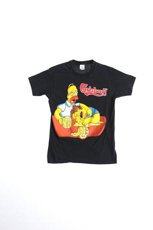 Carlsbart the simpsons vintage t-shirt homer beer moe's bar black cartoon show