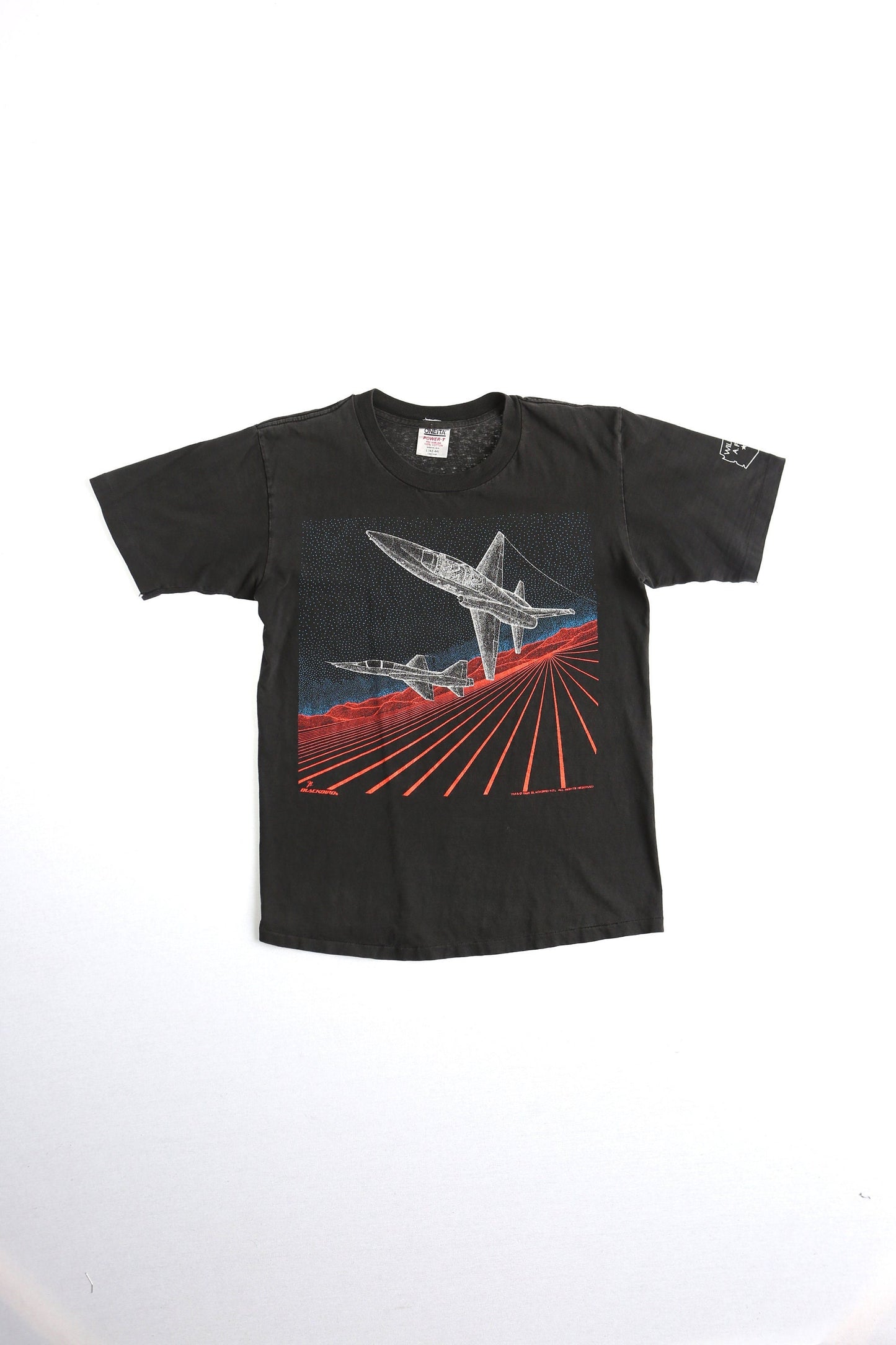1986 blackbird military ariplane graphic t-shirt t-38 talon supersonic trainer