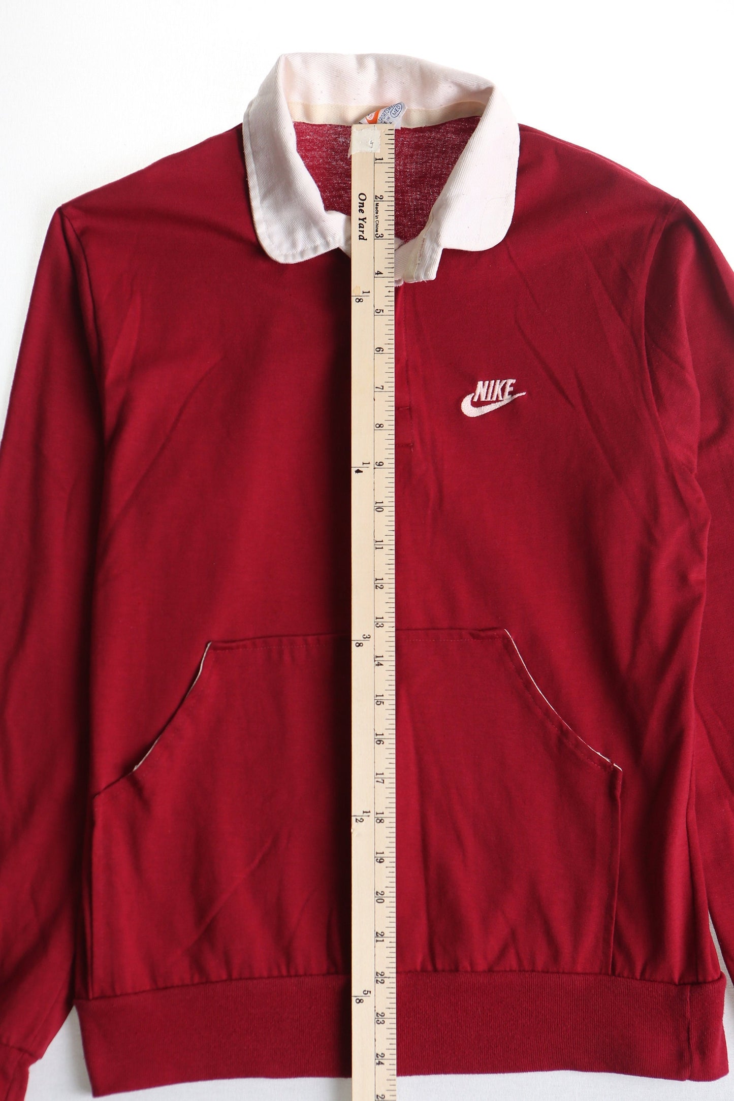 Long sleeve vintage nike shirt sweatshirt orange fly made in usa front pocket