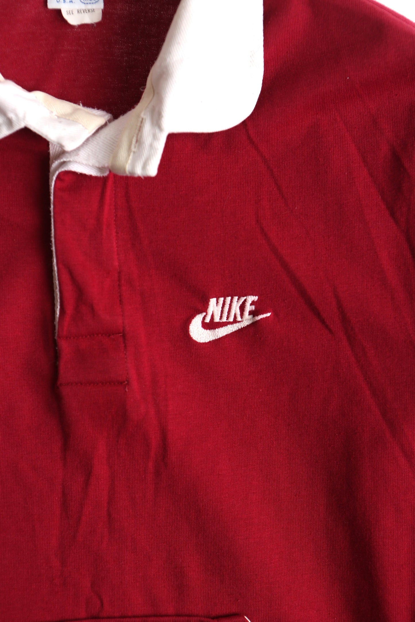 Long sleeve vintage nike shirt sweatshirt orange fly made in usa front pocket