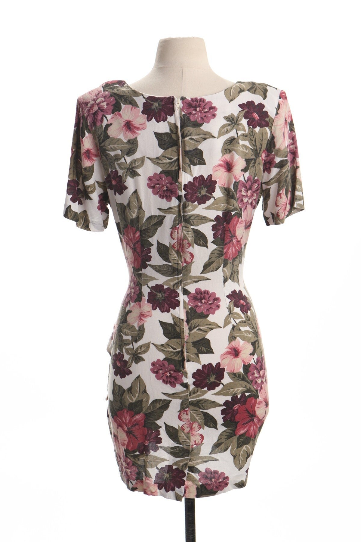 Vintage 90's white floral short maxi dress elisse label summer flower