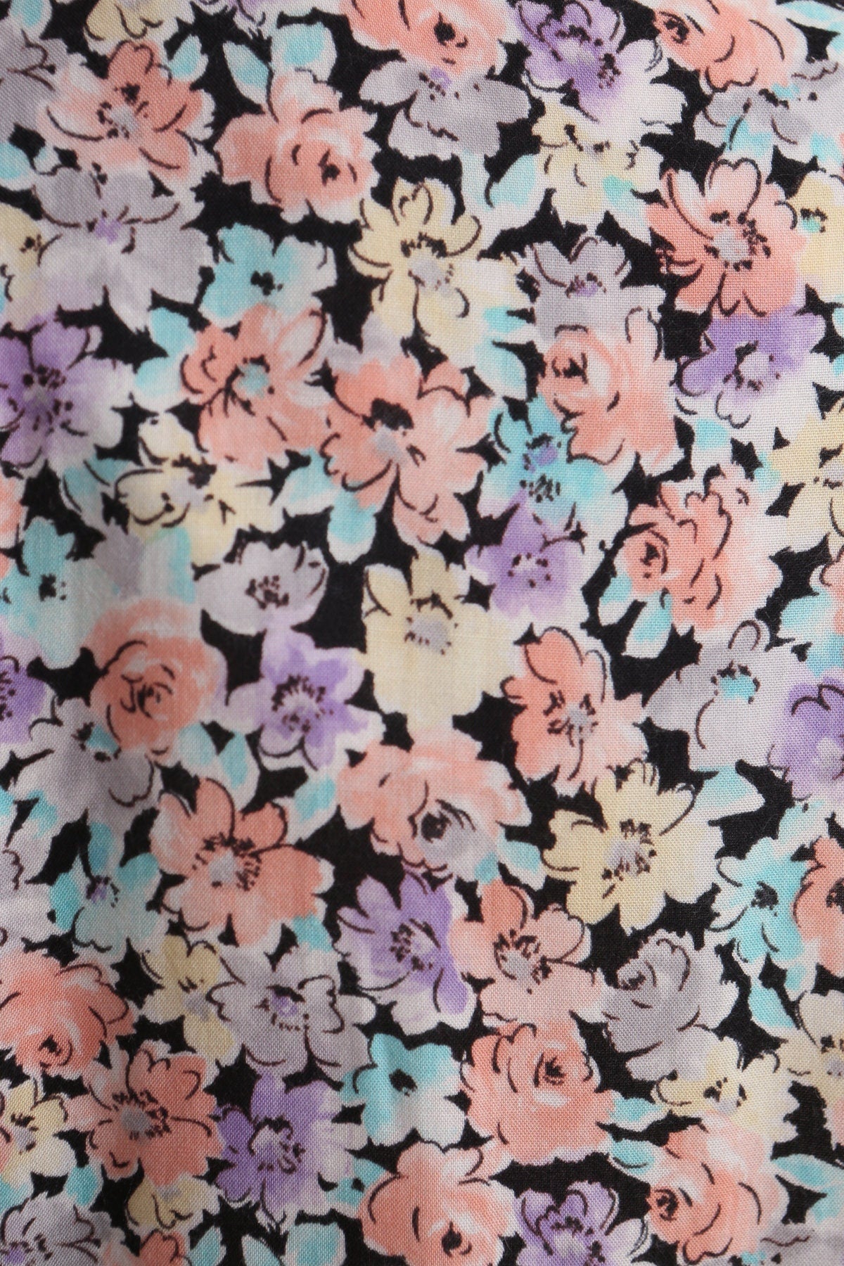 Vintage women 80's polyester floral print dress pink v neck 90's casual summer