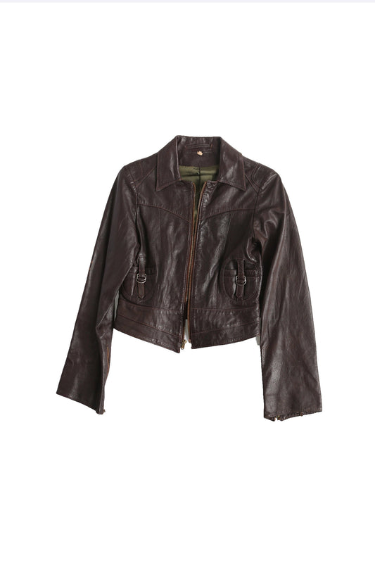 Vintage 70's biker leather jacket north beach honda patch eagle unisex men women hippie