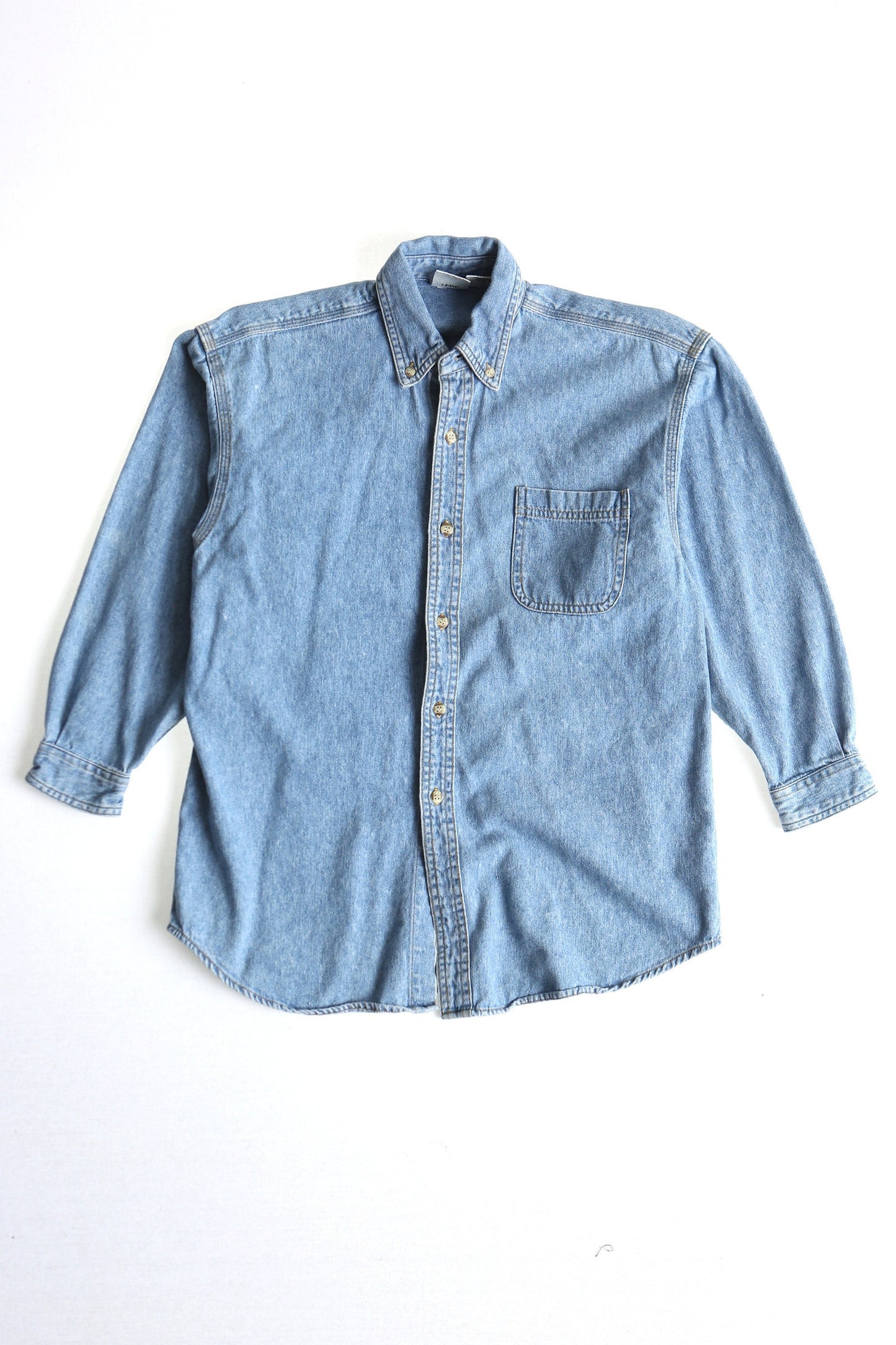 Men denim shirt vintage walt disney store mickey mouse button up embroidered pluto goofy donald duck