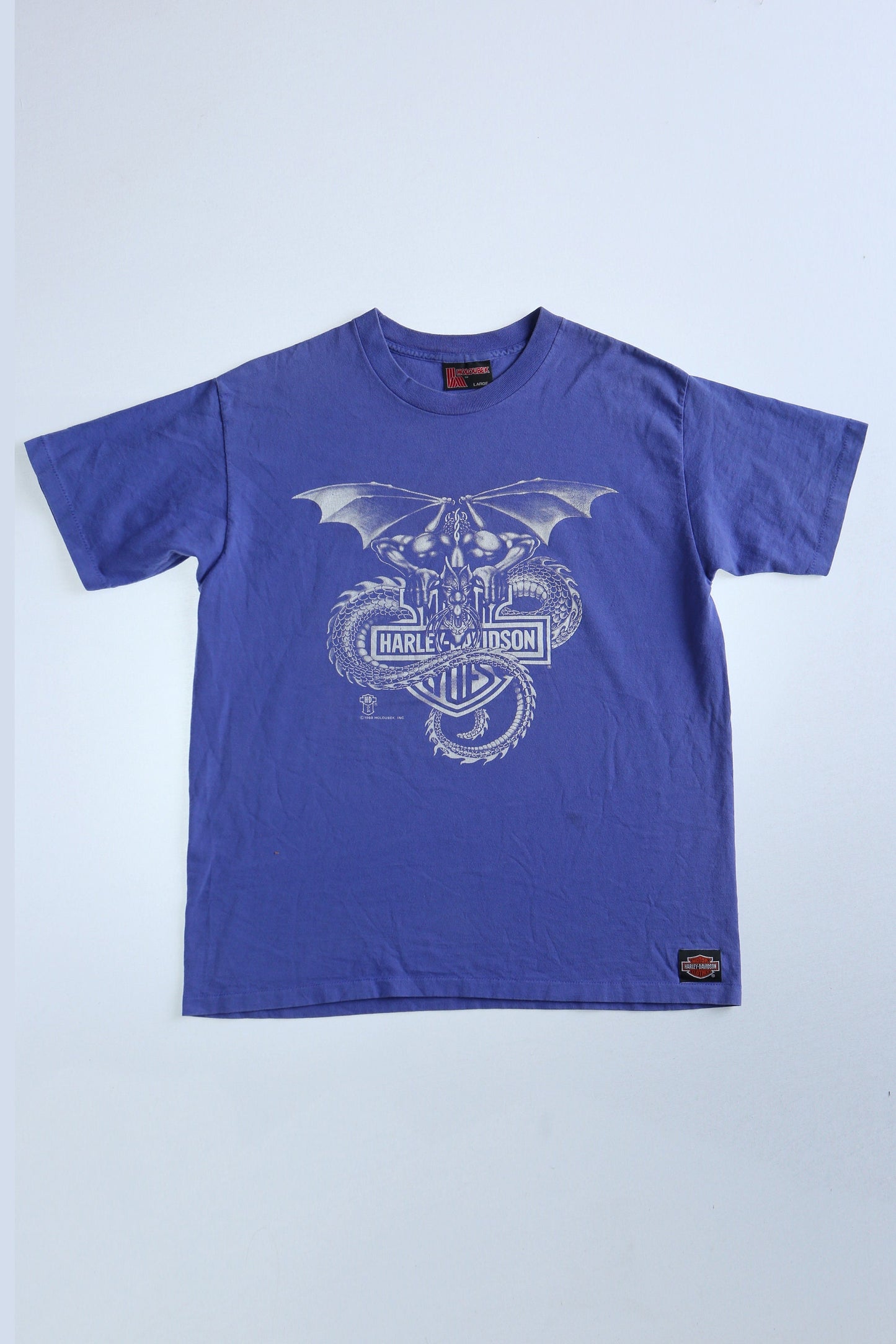 Purple harley davidson t-shirt biker motorcycles california santa maria made in usa dragon eagle rare vintage 90's