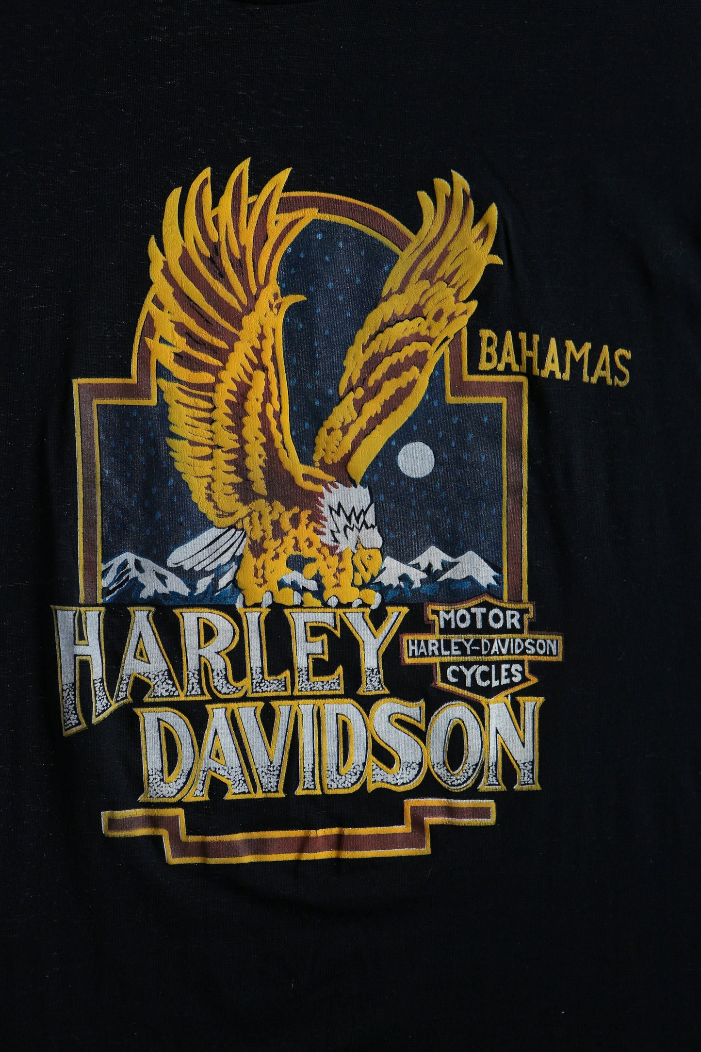 Harley davidson vintage t-shirt motorcycles bahamas eagle mountains