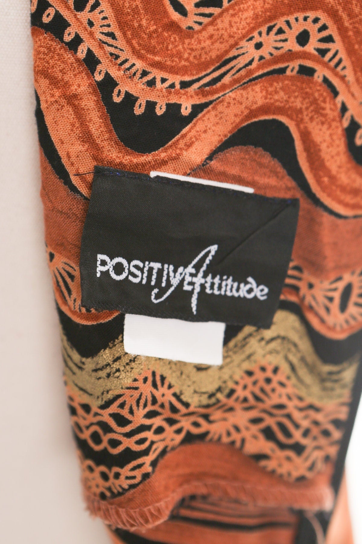 Vintage dress 90's rayon summer casual evening women black halter orange