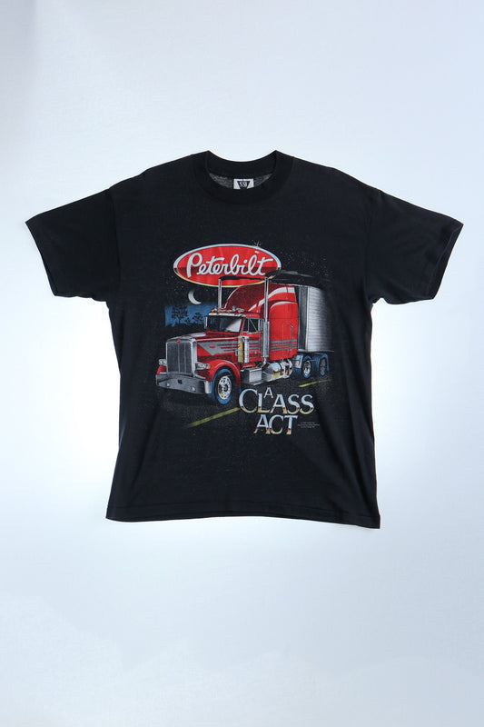 Peterbilt truck graphic t-shirt black trucker 80's 70's usa