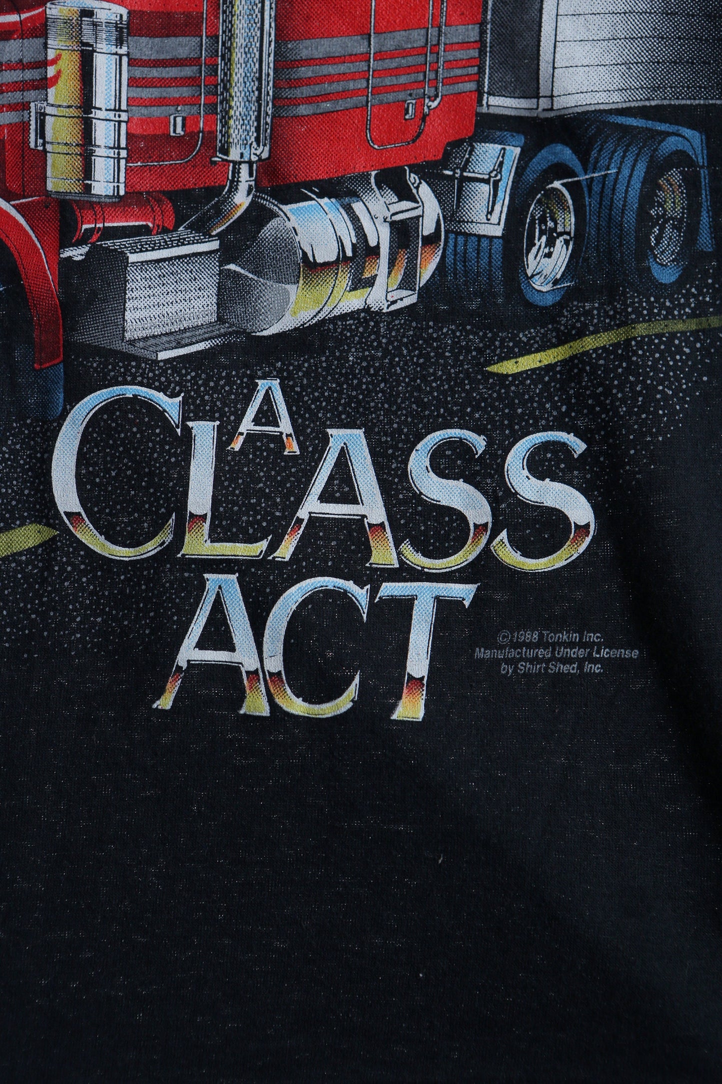 Peterbilt truck graphic t-shirt black trucker 80's 70's usa