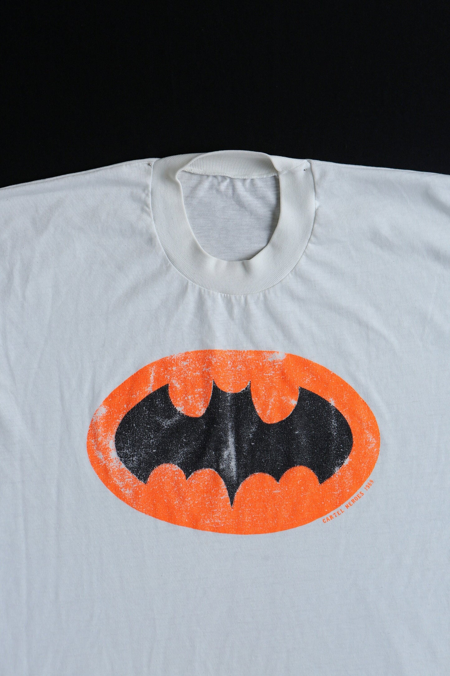 Batman vintage t-shirt white orange comics 1989 cartel heroes