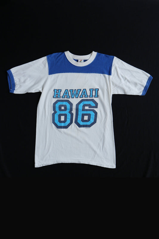 86 hawaiian vintage graphic t-shirt 70's surfing skating rollerskating hippie