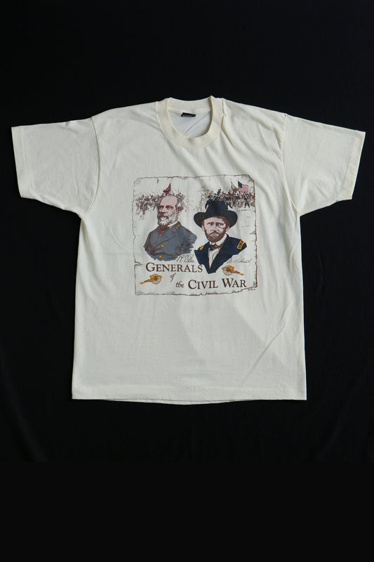 Civil war generals vintage graphic t-shirt beige usa