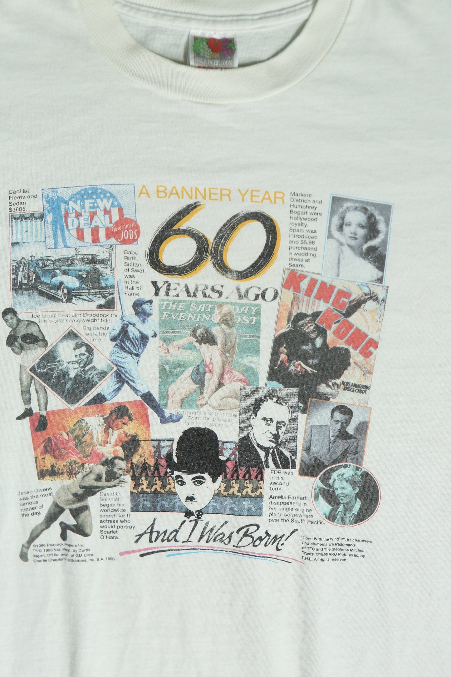 Vintage white king kong 60 years ago film gone with the wind babe ruth marlene dietrich humphrey bogart joe luis charlie chaplin jesse owens