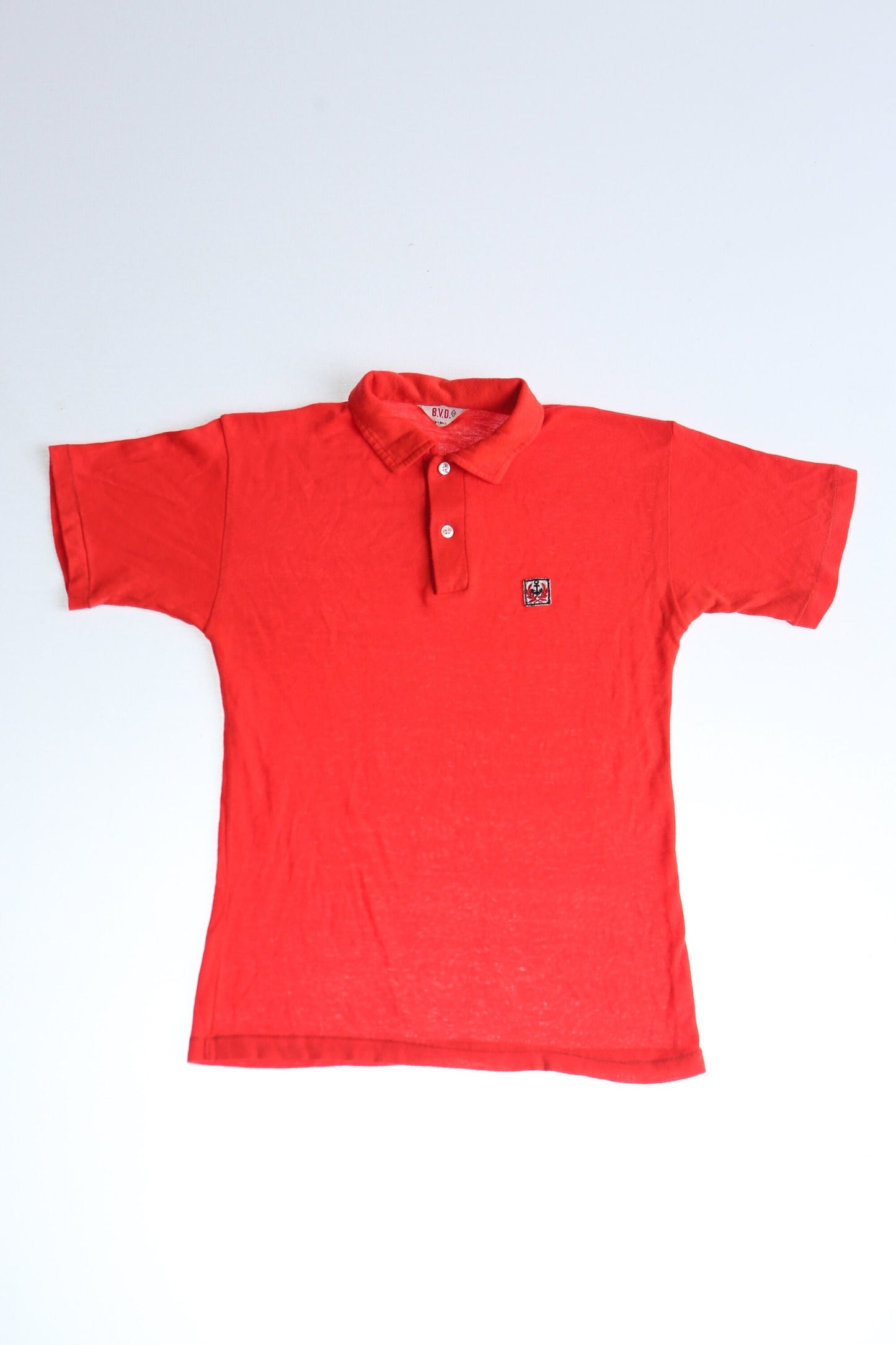 Vintage polo golf tennis shirt button up henley neck red 50's 60's