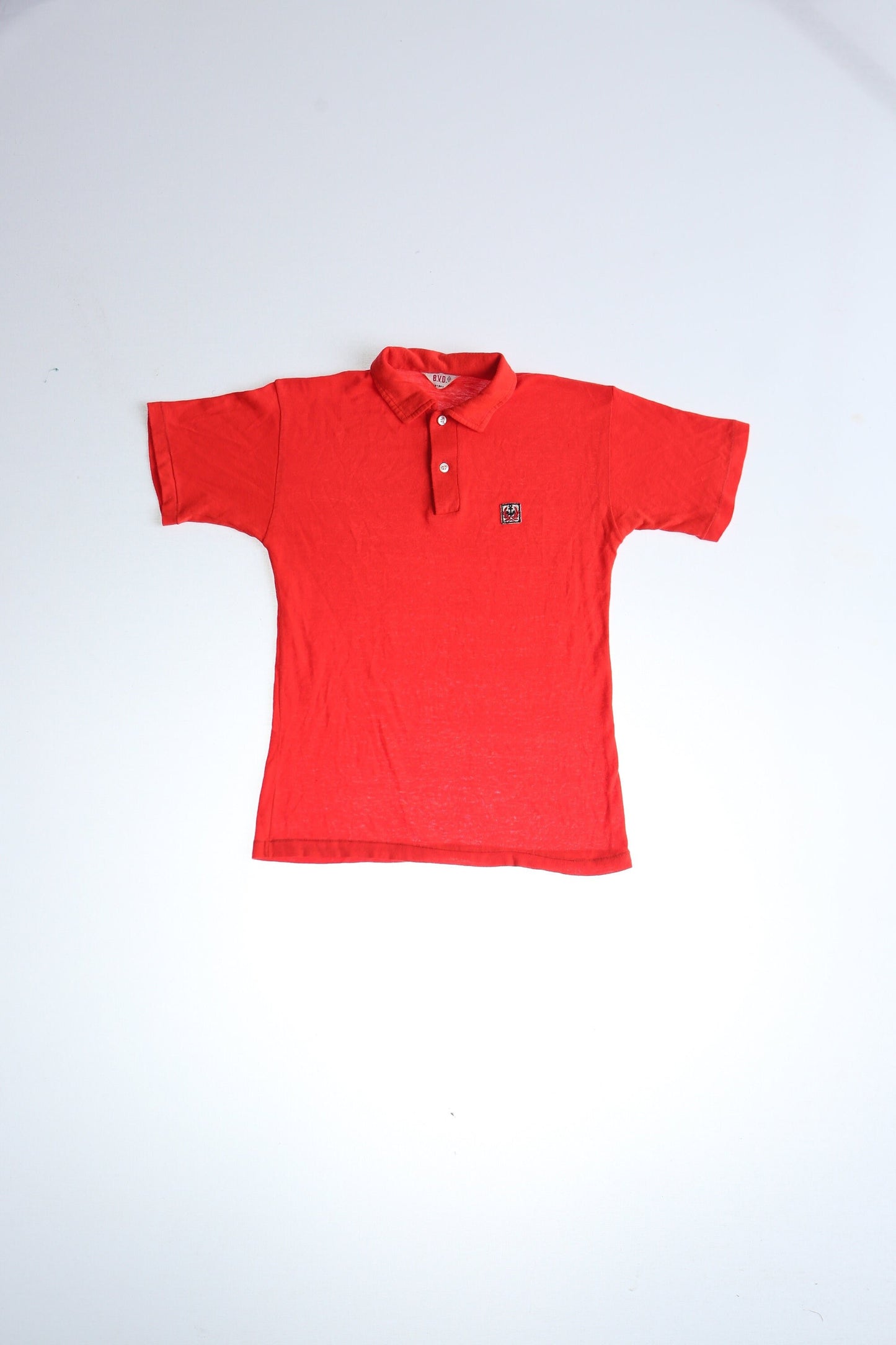 Vintage polo golf tennis shirt button up henley neck red 50's 60's