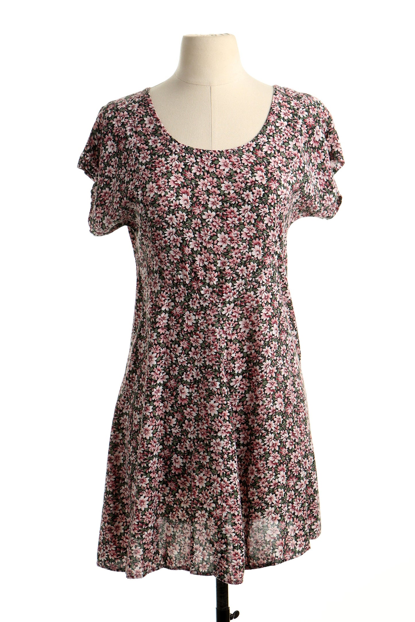 Vintage floral print summer maxi dress 90's y2k short sleeve beautiful sheer