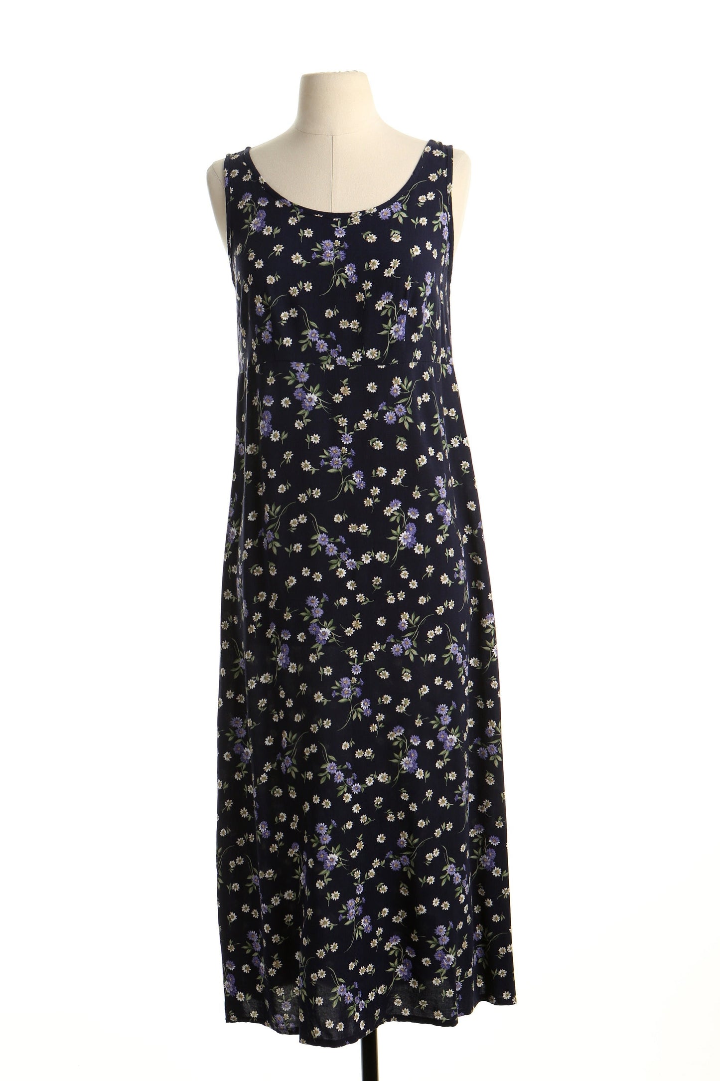 Vintage 90's dress maxi summer floral print blue long party casual evening