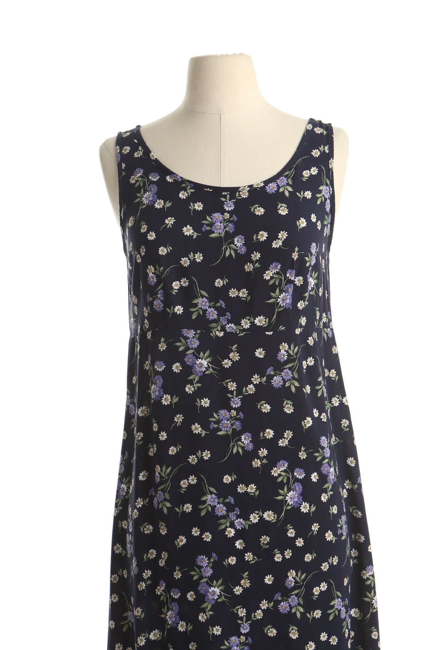 Vintage 90's dress maxi summer floral print blue long party casual evening