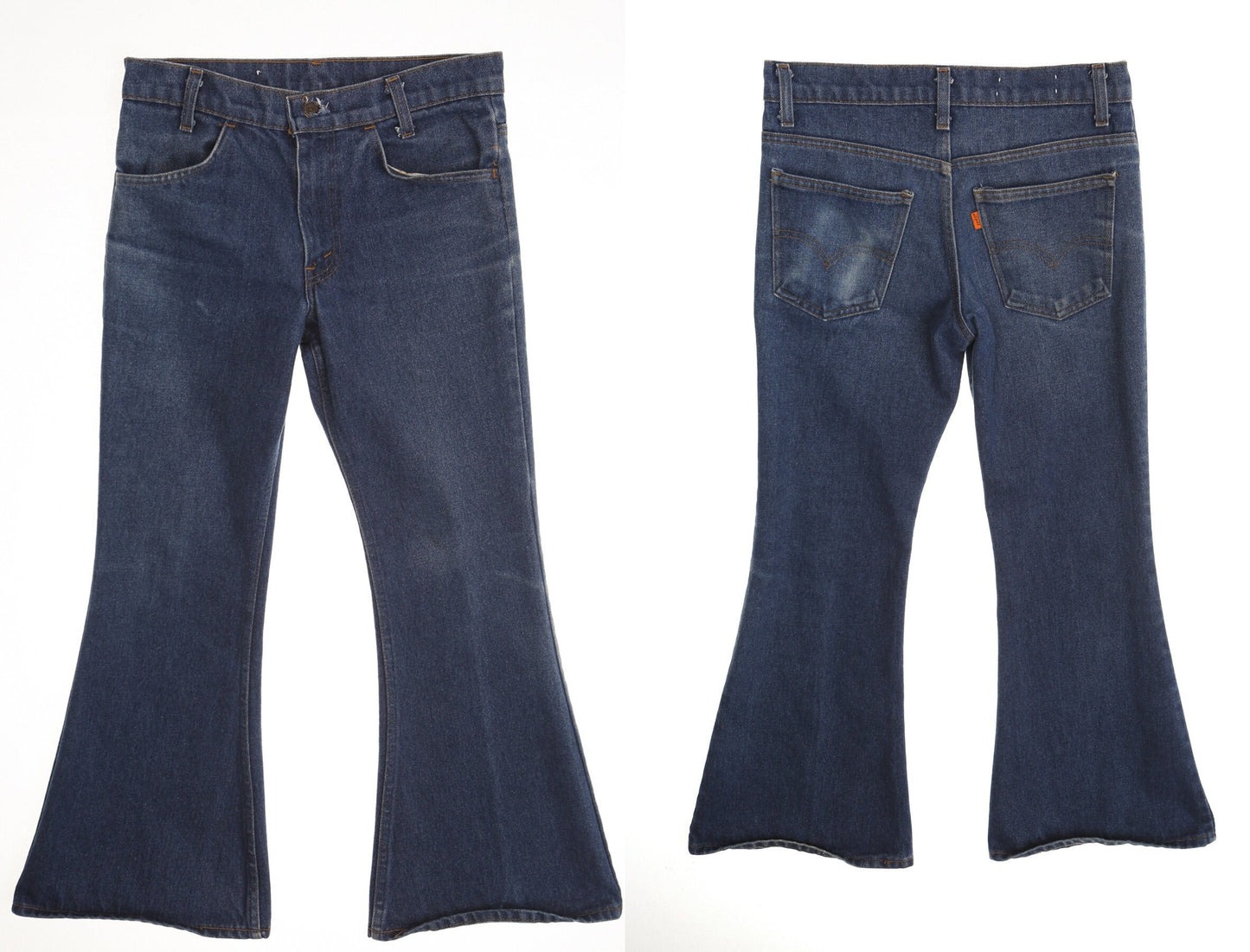 Vintage 517 levi's denim pants jeans orange tab bell bottom hippie 70's blue medium wash