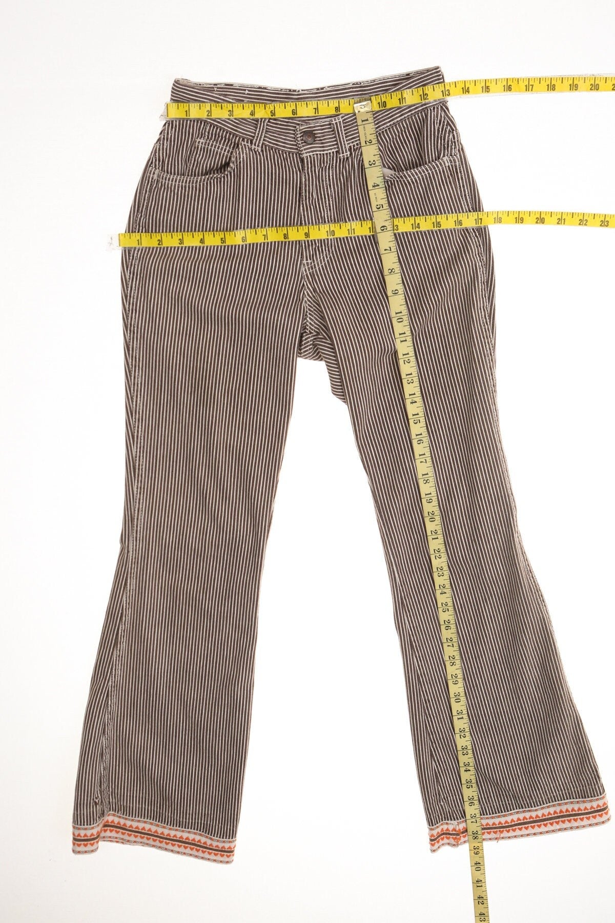 Vintage Levi's striped brown bell bottom pants 70's for gals