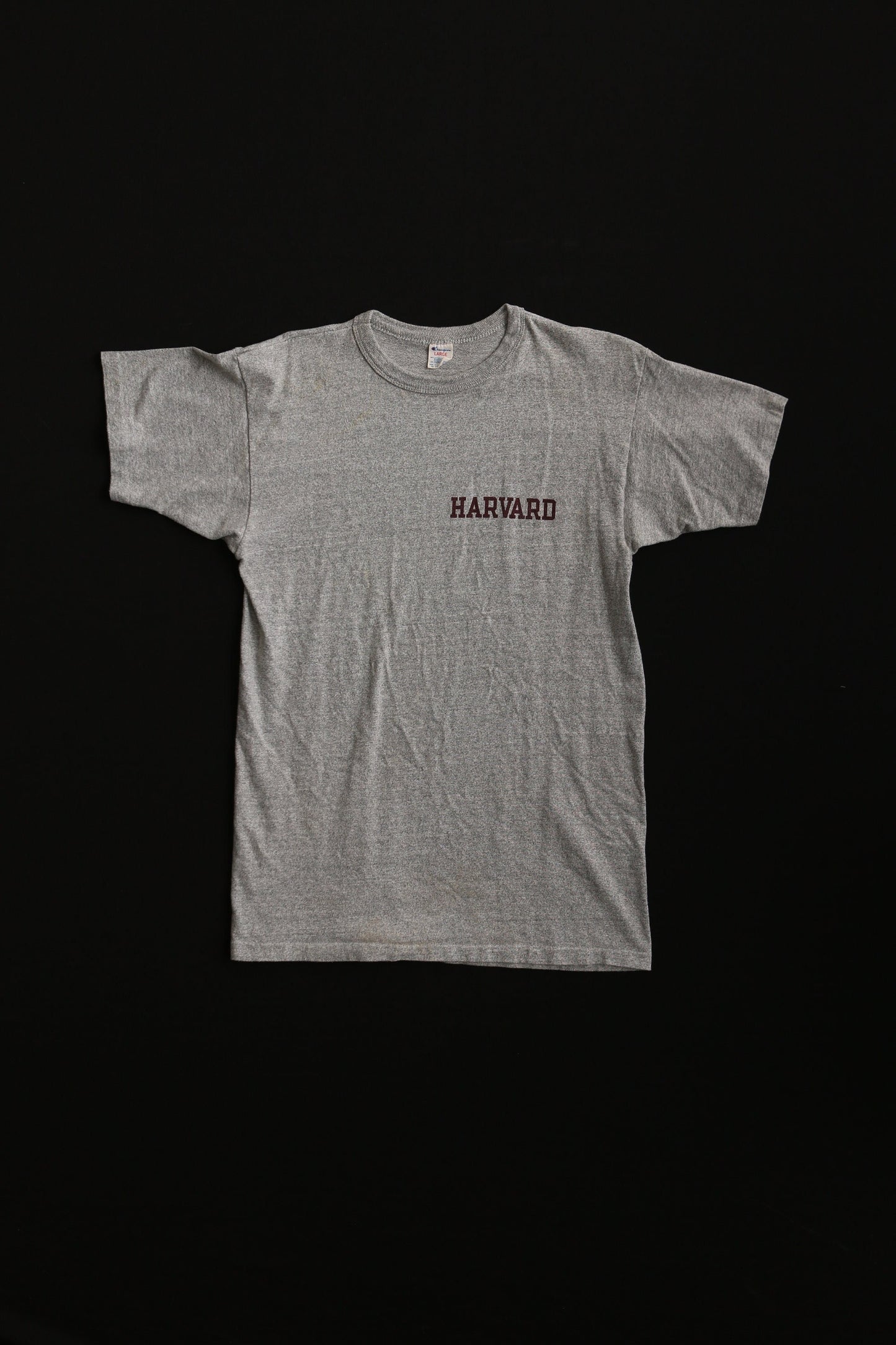Vintage champion t-shirt gray harvard school made in usa rare large