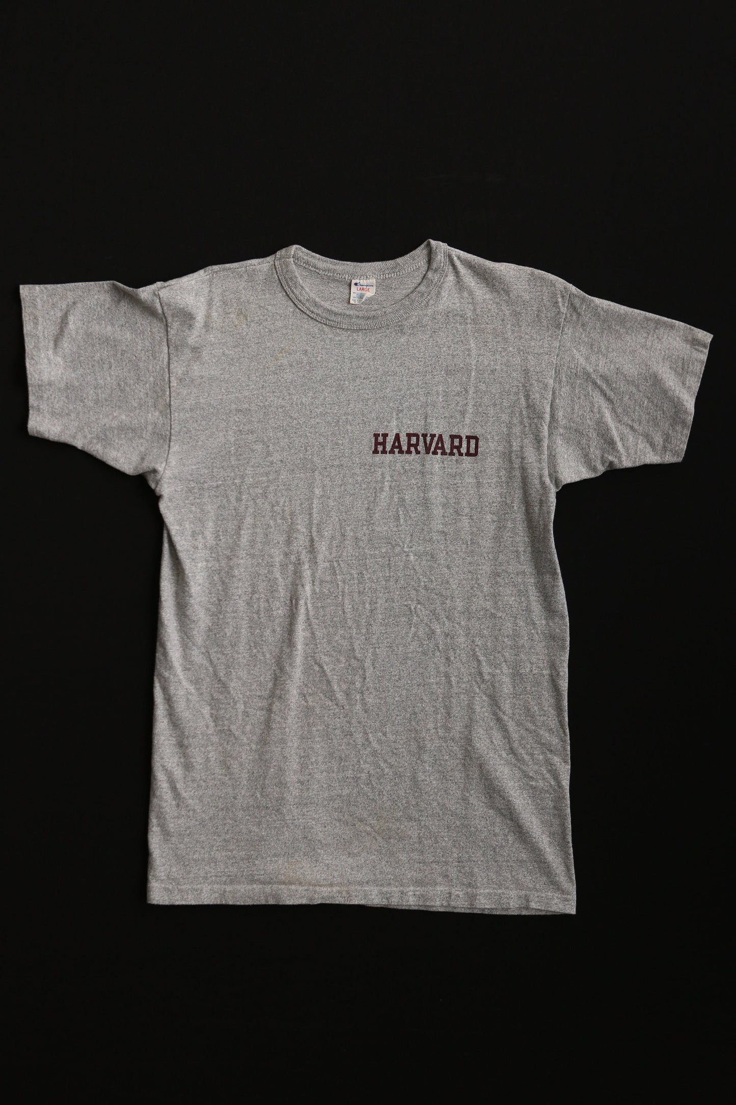 Vintage champion t-shirt gray harvard school made in usa rare large